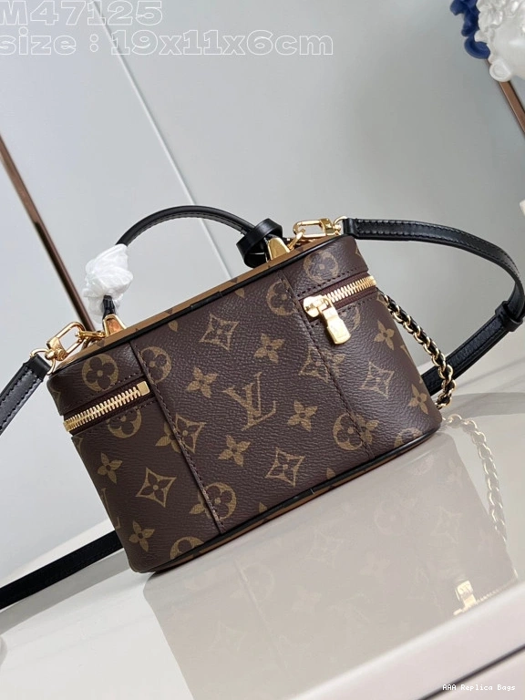 Aaa replica bags 11.5 x 6.5 x CM Pouch-19 Vanity VUITTON Chain LOUIS 0809